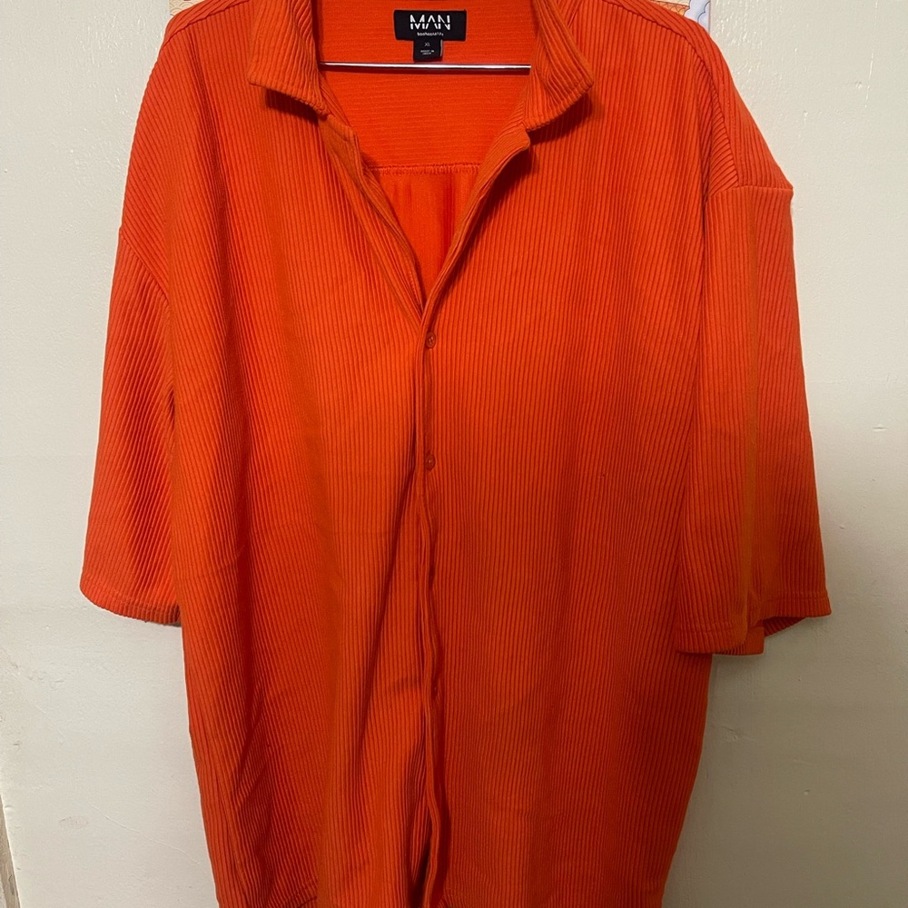 MAN Orange Button-Up Shirt